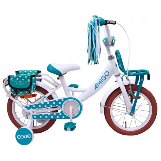 prisnedsättning Amigo - Barncykel - Dots 12 Tum Vit