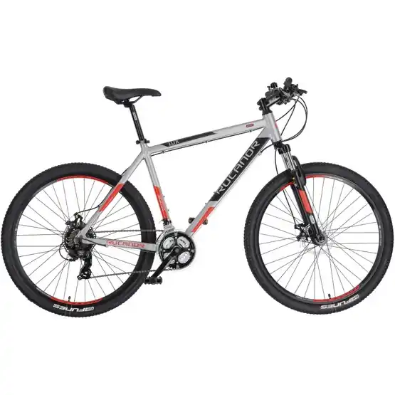 Rucanor - Cykel - Lux 27.5 Tum 46 Cm 21 Växlar Mechanical Disc Brake Silver/Röd Premium