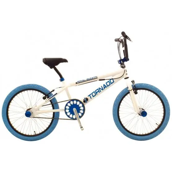 Bike Fun - BMX Cykel - Tornado 20 Tum Vit/Blå Reapris
