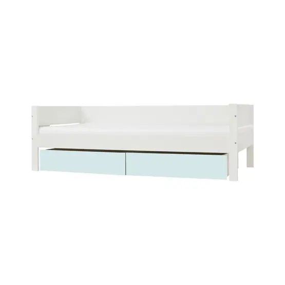 Erbjudande Huxie - Afros - Dagbädd Med Skyddskanter - Vit - 90x200 Cm Med Gula Lådor