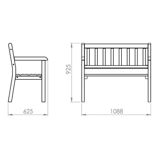 prisnedsättning Trädgårdsbänk I Trä - Charlotte 110 Cm Brun