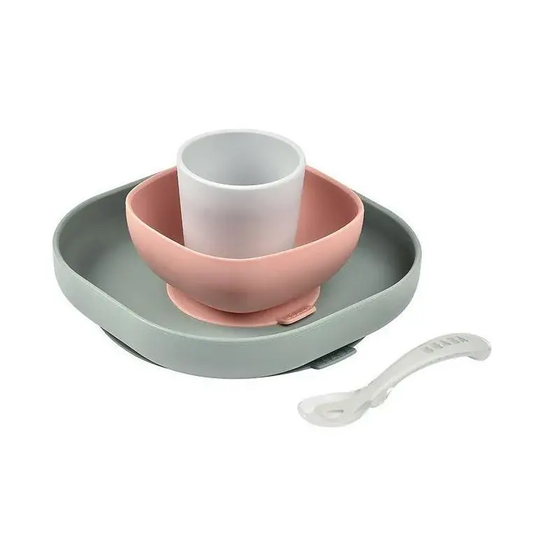 Beaba Lunchset i silikon med sugkopp för barn Eucalyptus Trygg betalning