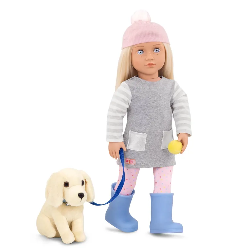Our Generation Megan 46cm babydocka med Golden Retriver-valp Extra rabatt