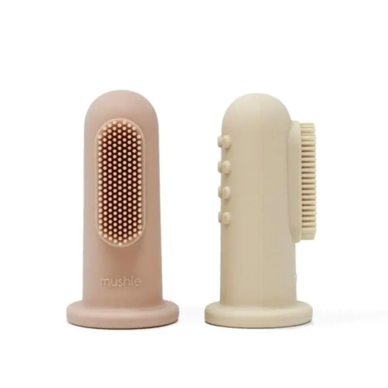 Mushie 2 första fingerborstar Blush and Shifting Sand Nyhet