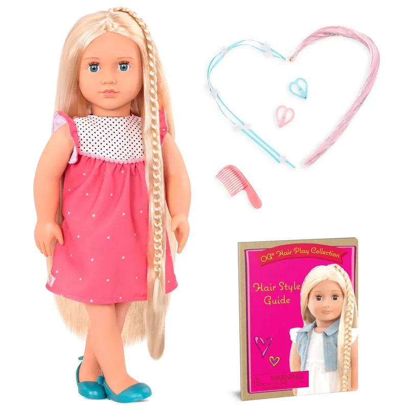 I lager Our Generation Hayley babydocka med justerbart hår för styling 46cm