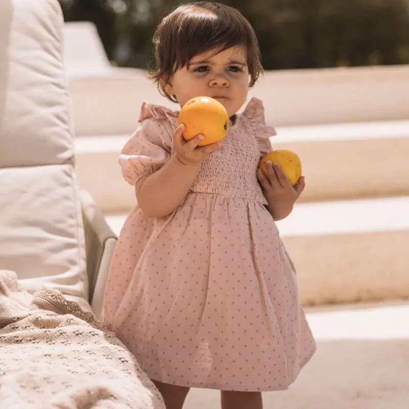 Snabb frakt Lil‘ Atelier Baby Girl Dress Peach Whip NBFDEMBE