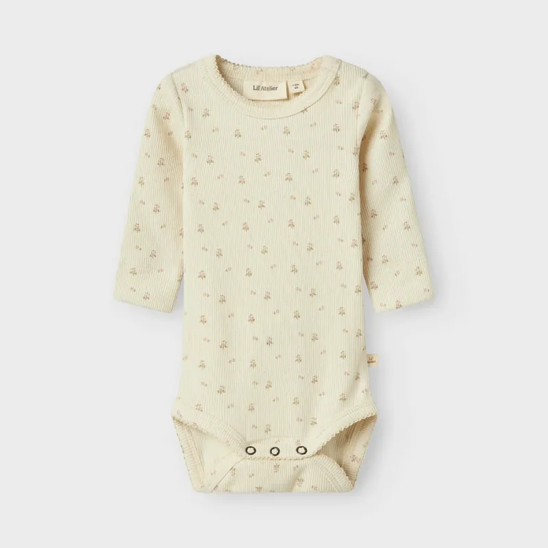 Utförsäljning Lil‘ Atelier babyflickadress slim Turtledove Flower NBFGAGO