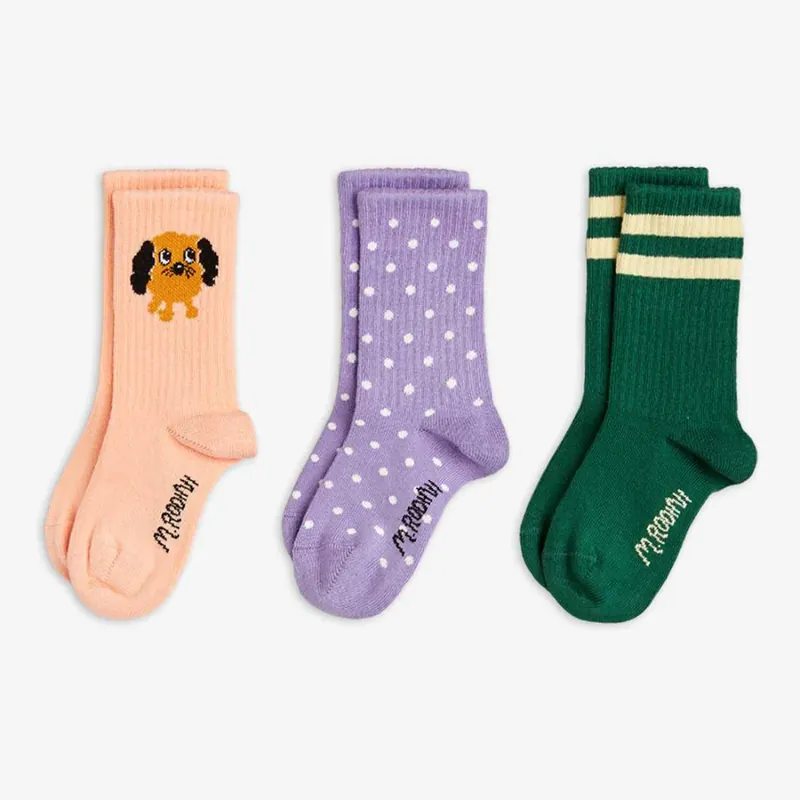 Mini Rodini strumpor 3-pack Doggie Multi Kampanjpris