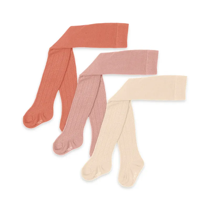 Konges Slojd Pointelle strumpbyxor för barn 3-pack Rose mix Kampanj