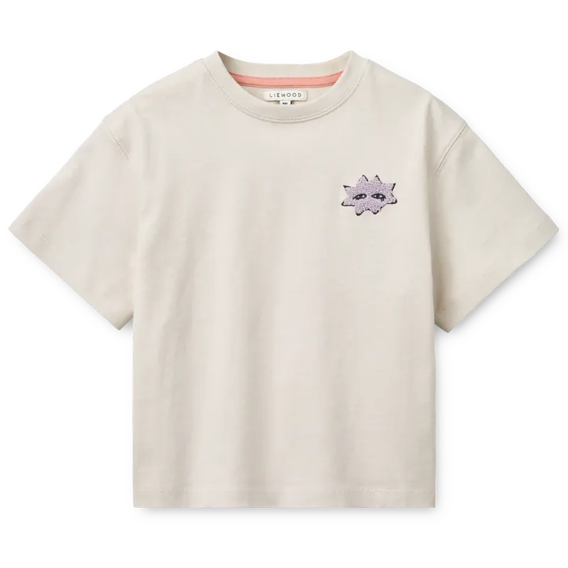Liewood barn-T-shirt Tyler med placeringstryck, Sandy Kampanjpris