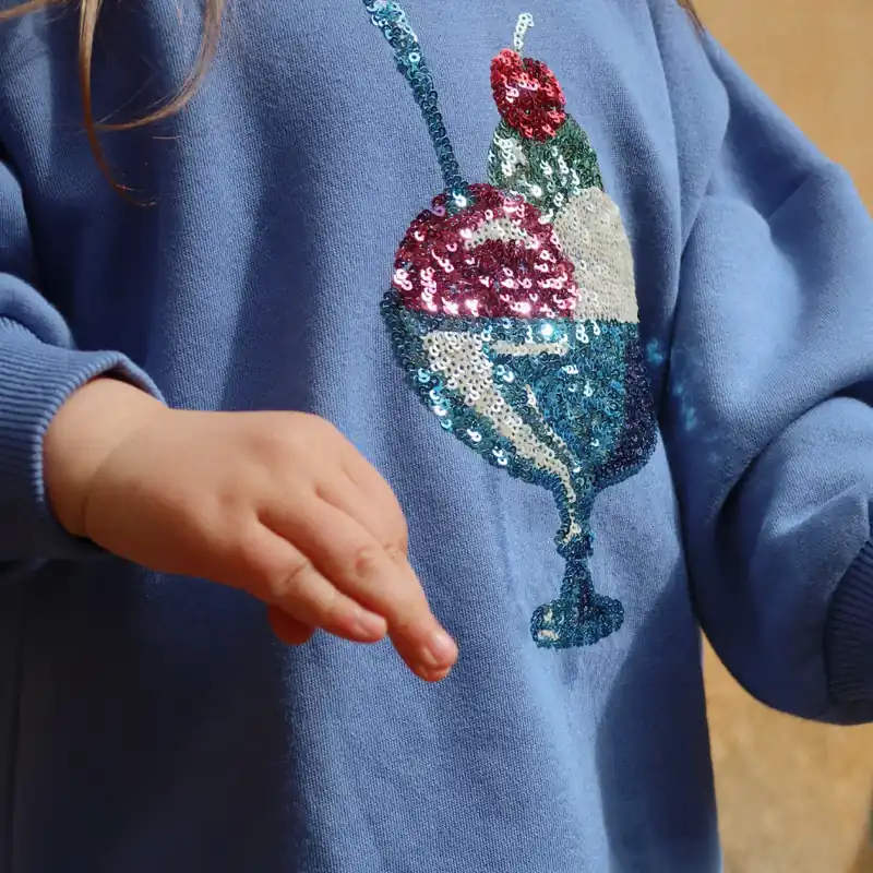 Konges Slojd Sweatshirt för flickor Loumilla Colony Blue Kampanjpris