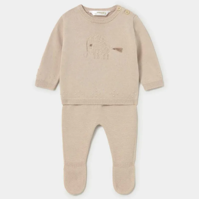 Erbjudande Mayoral 2-delat baby-set med halv trosa och tröja Mörkbrun