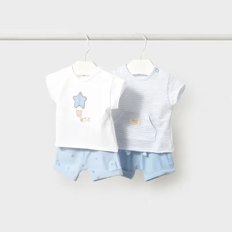 Mayoral 4-delat babyset med skjortor och shorts Sky Begränsat antal