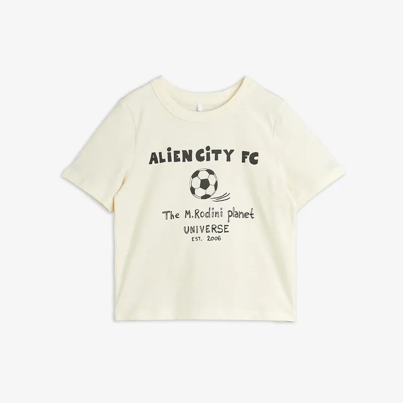 Mini Rodini Kortärmad tröja barn Alien City FC Off-White Endast denna vecka