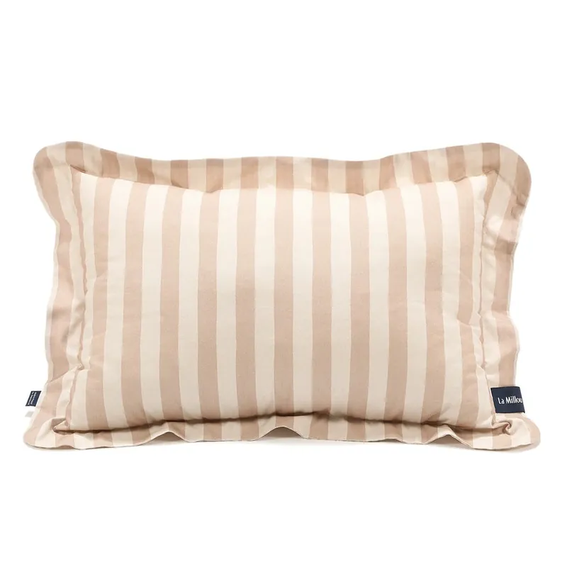 Rabatter La Millou sovkudde bomull ABC ränder beige