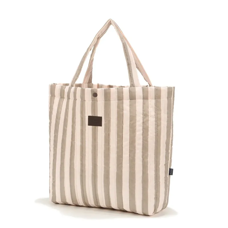 Outlet La Millou Mummy Shopper Bag Ortalion Stripes Beige
