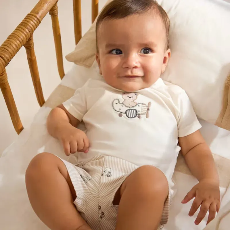 Mayoral baby 2-delat set med tröja och shorts för pojkar Bear Topo Sista chansen