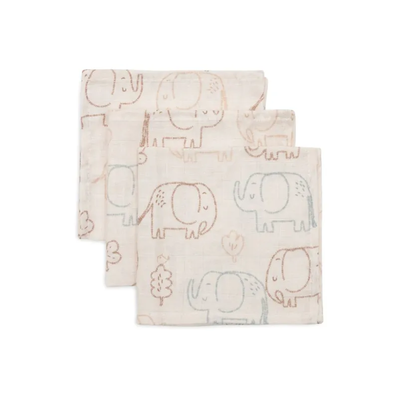 Jollein muslindukar 31x31cm elefanthistorier 3-pack Köp online