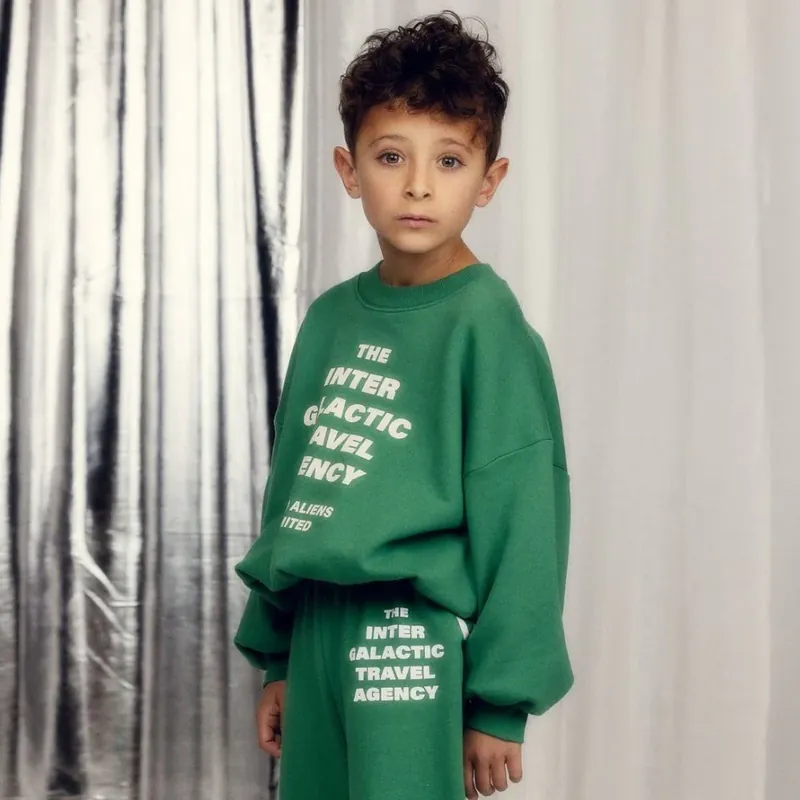 Mini Rodini sweatshirt för barn resebyrå grön Säker betalning