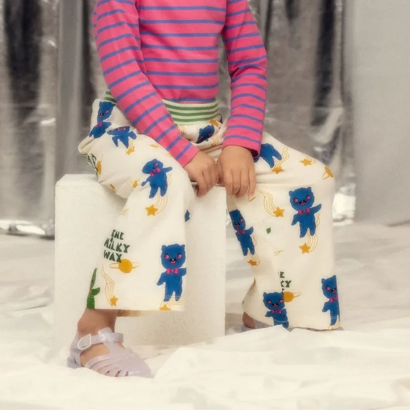 Utförsäljning Mini Rodini byxor för flickor Aliens Off-white
