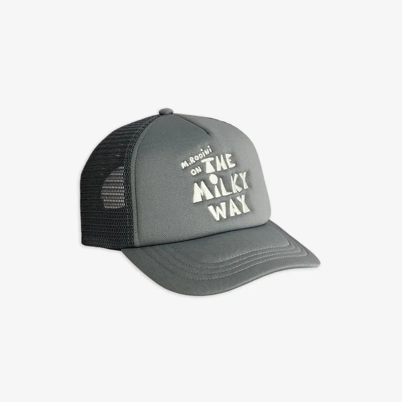 Mini Rodini basebollkeps för barn med broderi The Milky Way Grå Köp nu