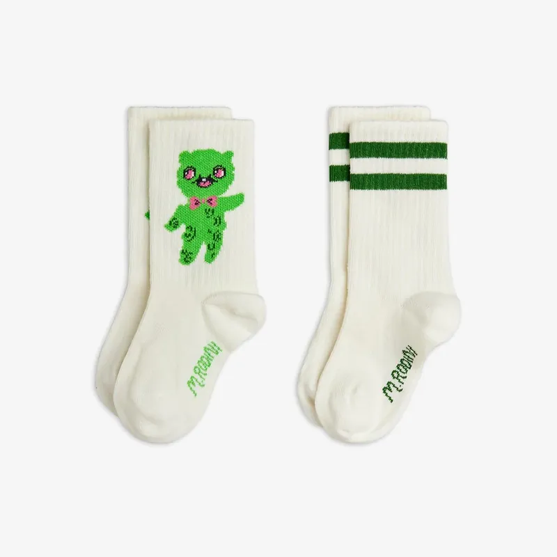 Endast idag Mini Rodini barnstrumpor Alien 2-pack Off-white