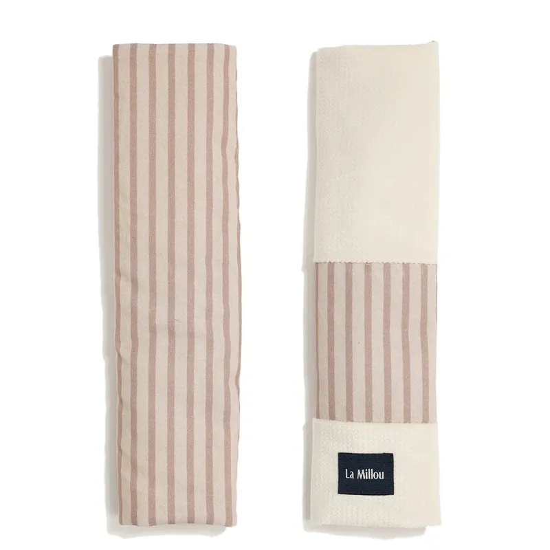 La Millou bältesmatta av bomullsvelour STRIPES BEIGE Reapris
