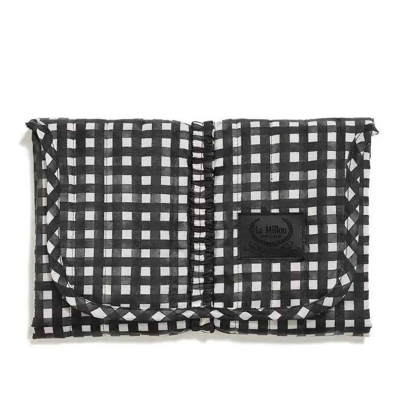 La Millou skötbordsunderlägg av polyester BLACK VICHY Nyhet