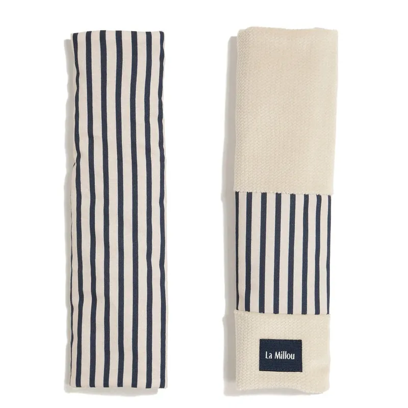 La Millou bälteskudde av bomullsvelour STRIPES NAVY Nedsatt pris
