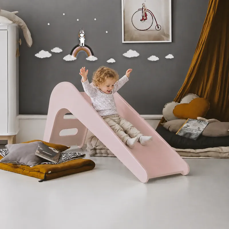 Jupiduu rutschkana i trä för inomhusbruk Pink Rabbit Billigare