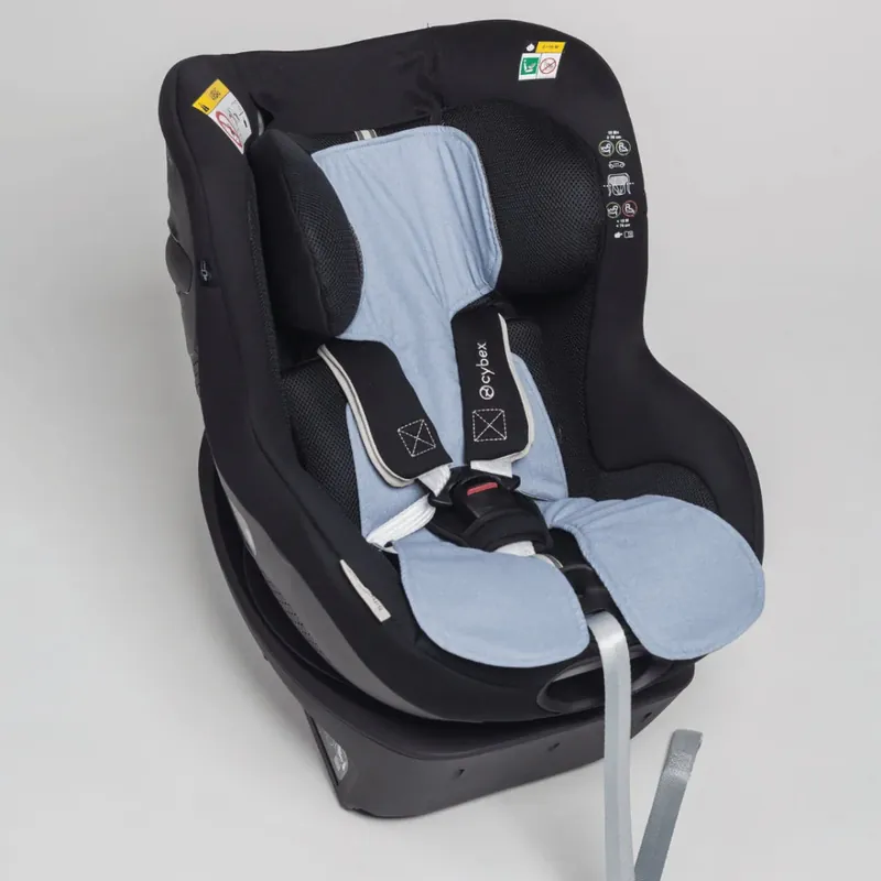 Piapimo svettskyddsinsats för bilbarnstol av linne, 9-18 kg, blå I lager