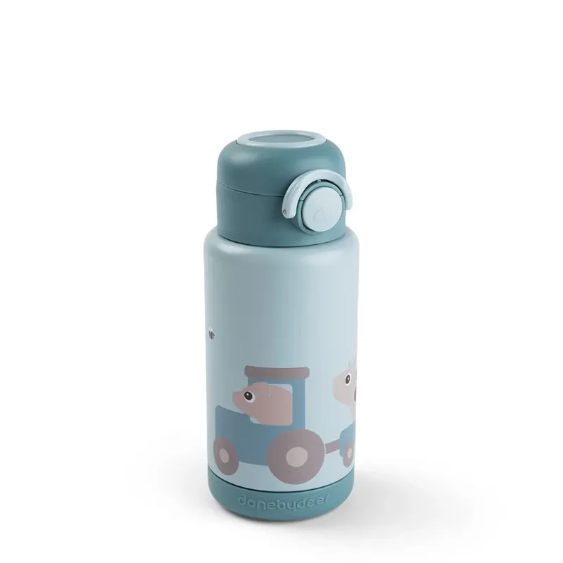 Begränsat antal Done By Deer termosflaska 340 ml Tiny Farm Blå