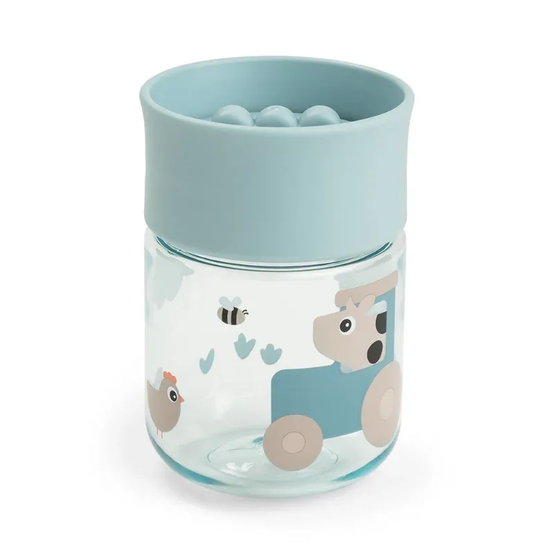 Rabatt Done By Deer 360° dricksvattenkopp Tiny Farm Blue