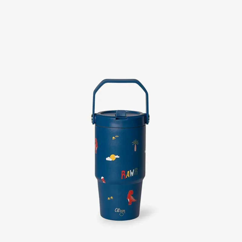 Citron, termomugg med handtag, 600 ml, Blue Dino Nedsatt pris