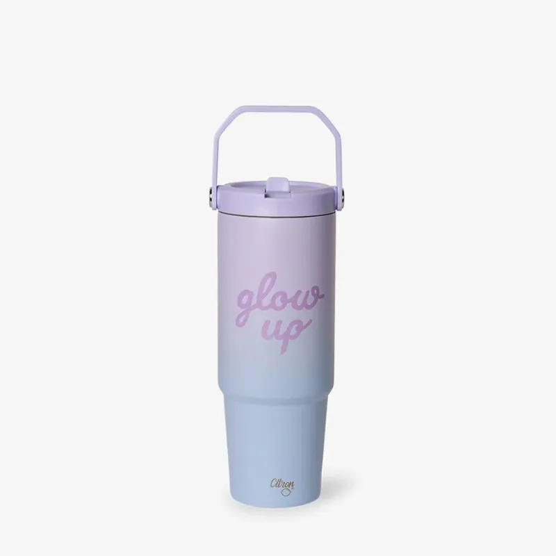 Nyhet Citron, termomugg med handtag, 900 ml, Glow Up, lila-blå