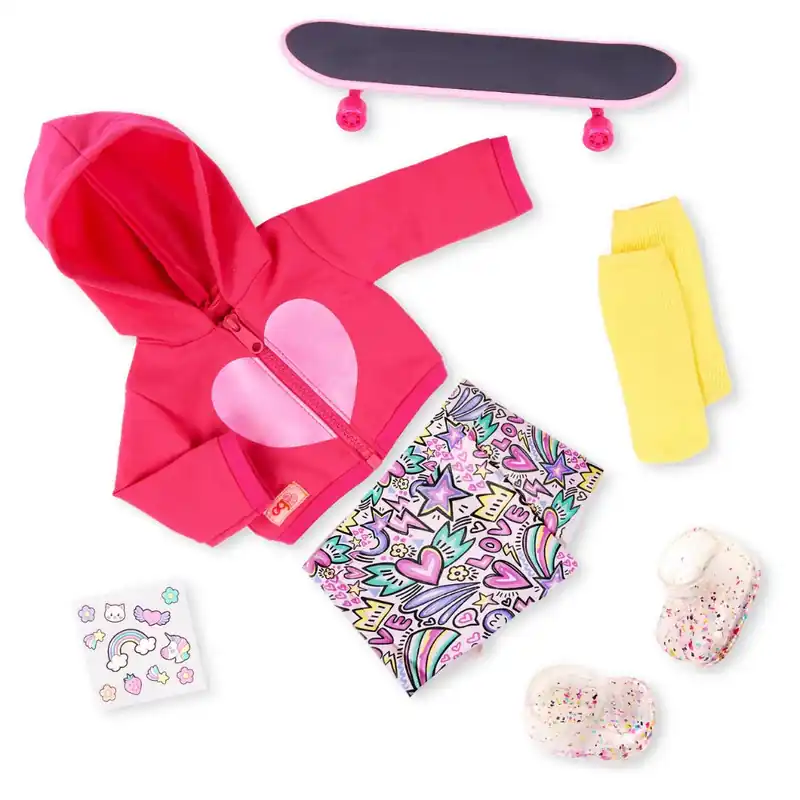 Our Generation dockoutfit-set med skateboard ”Skate into Fun” Endast denna vecka