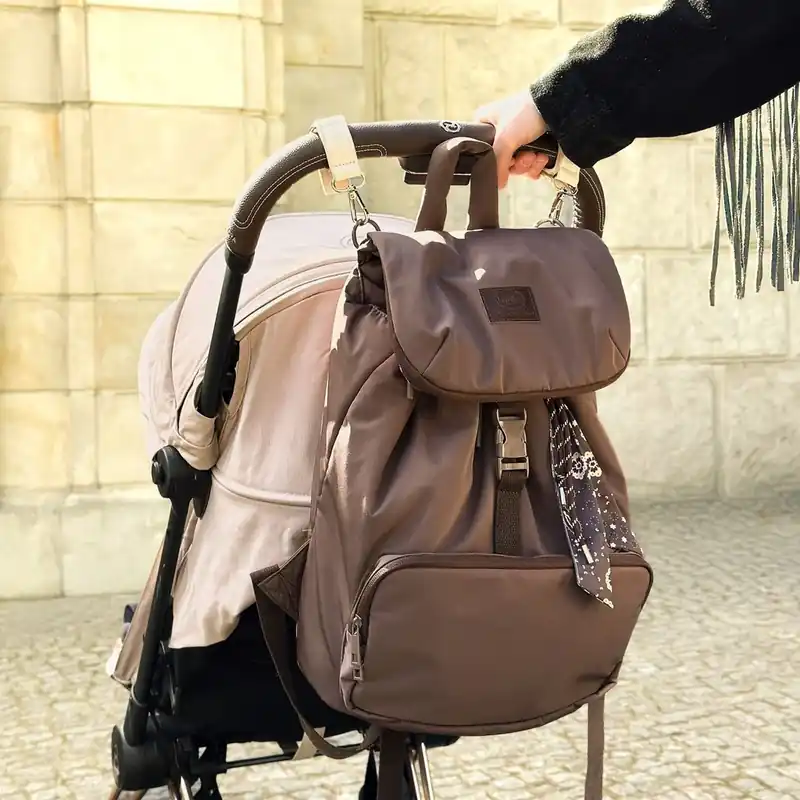 La Millou ryggsäck för mamma Puffer BROWN Snabb leverans