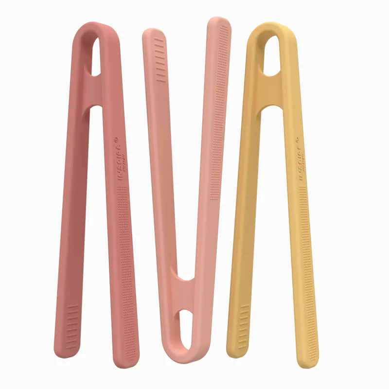 Kampanjpris Inspire My Play Sensoriska leksaker Set med silikonpincetter Coral/Yellow Pastel 3 st