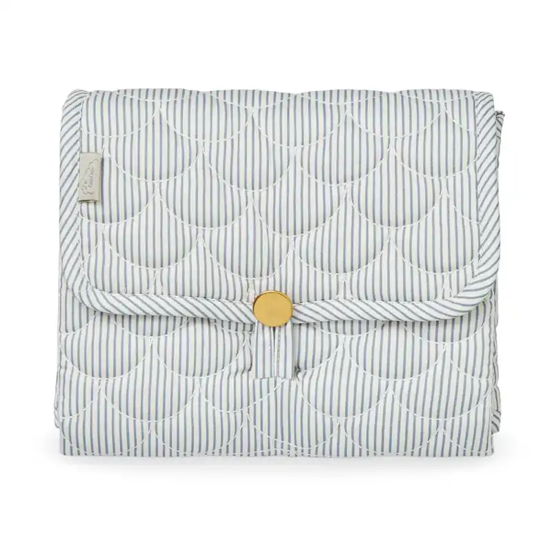 Nyhet Cam Cam Copenhagen gesteppte Wickelauflage Classic Stripes Blue, Praline