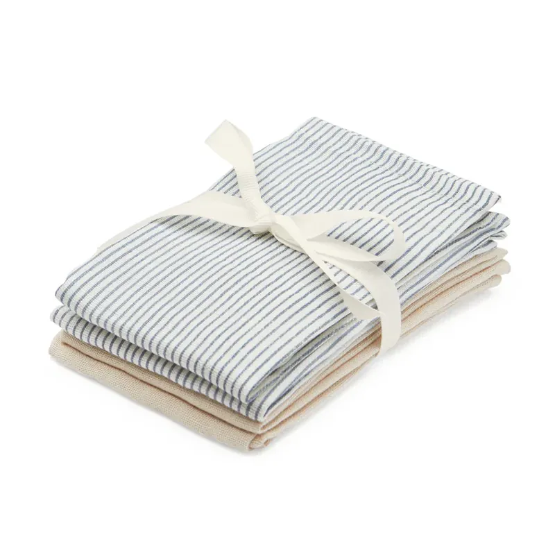 Cam Cam Copenhagen Musselin Windeln 4er-Pack Mix Classic Stripes Blue, Praline Lägg i varukorgen