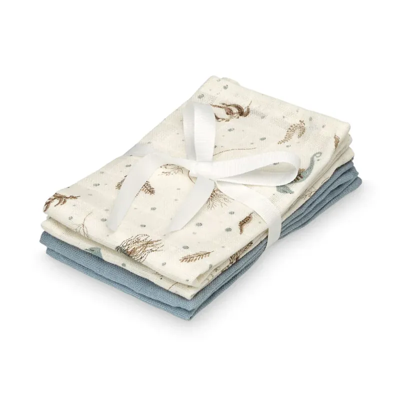 Cam Cam Copenhagen Återanvändbara blöjor i muslin 4-pack Mix Sea Garden 30x30 cm Erbjudandepris