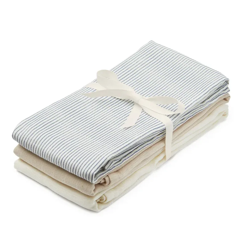 Cam Cam Copenhagen Återanvändbara blöjor 3-pack Classic Stripes Blue, Praline, Creme White 70 x 70 cm Rabatter