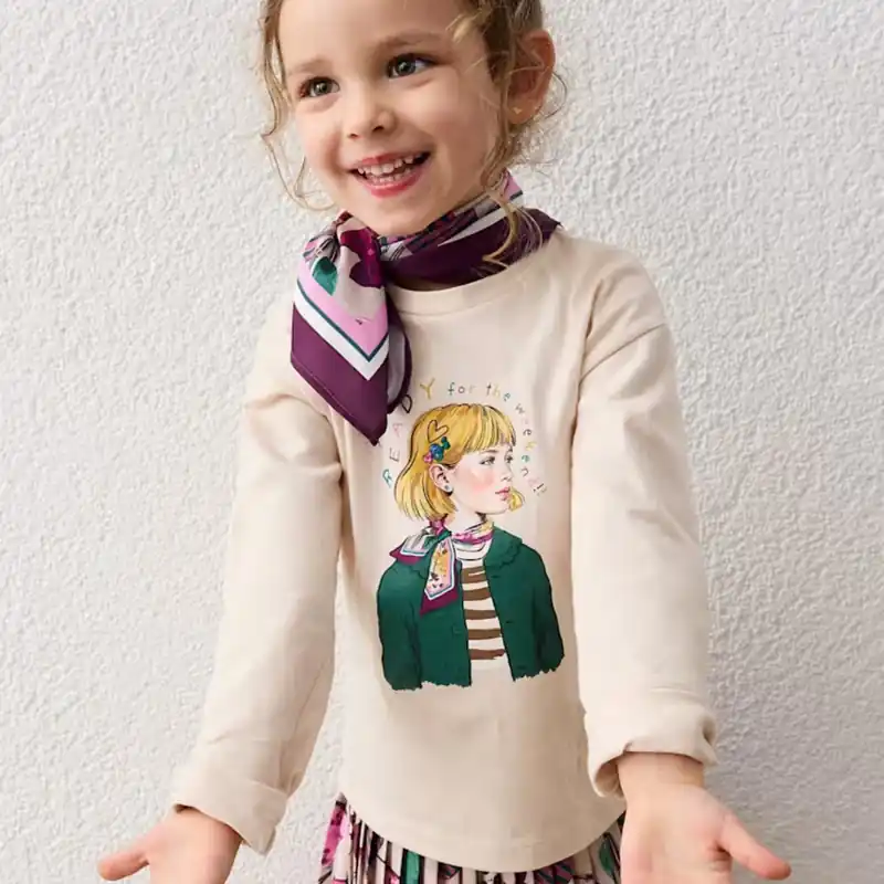 Fynd Mayoral Långärmad t-shirt med scarf för flicka Tofu