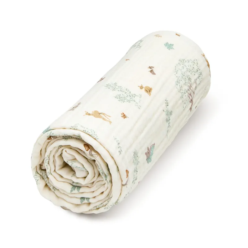 Kundfavorit Cam Cam Copenhagen Bomullsfilt i muslin Woodland 100x100 cm