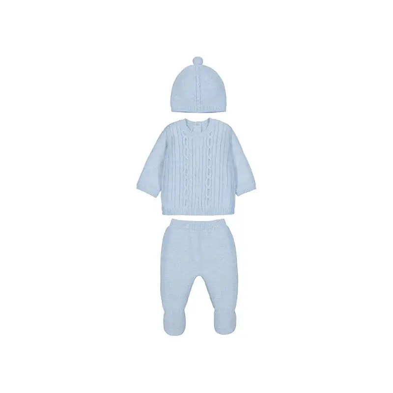 Mayoral Babyset 3 delar tröja, byxor med fötter och mössa Ecofriends Rain Vigor Beställ nu