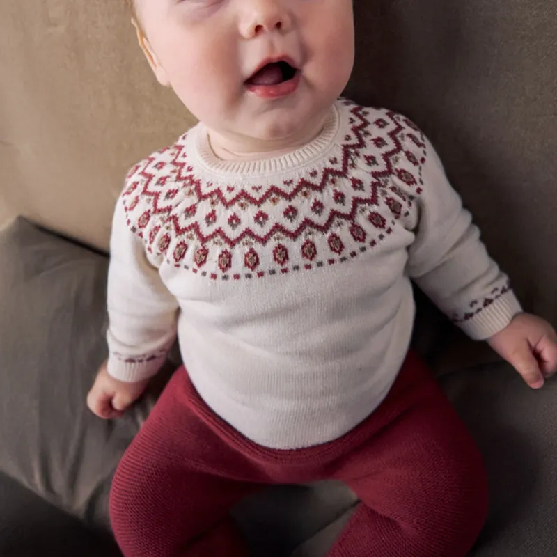Beställ nu Mayoral Babyset 3-delat stickat Ecofriends med tröja, Plommon