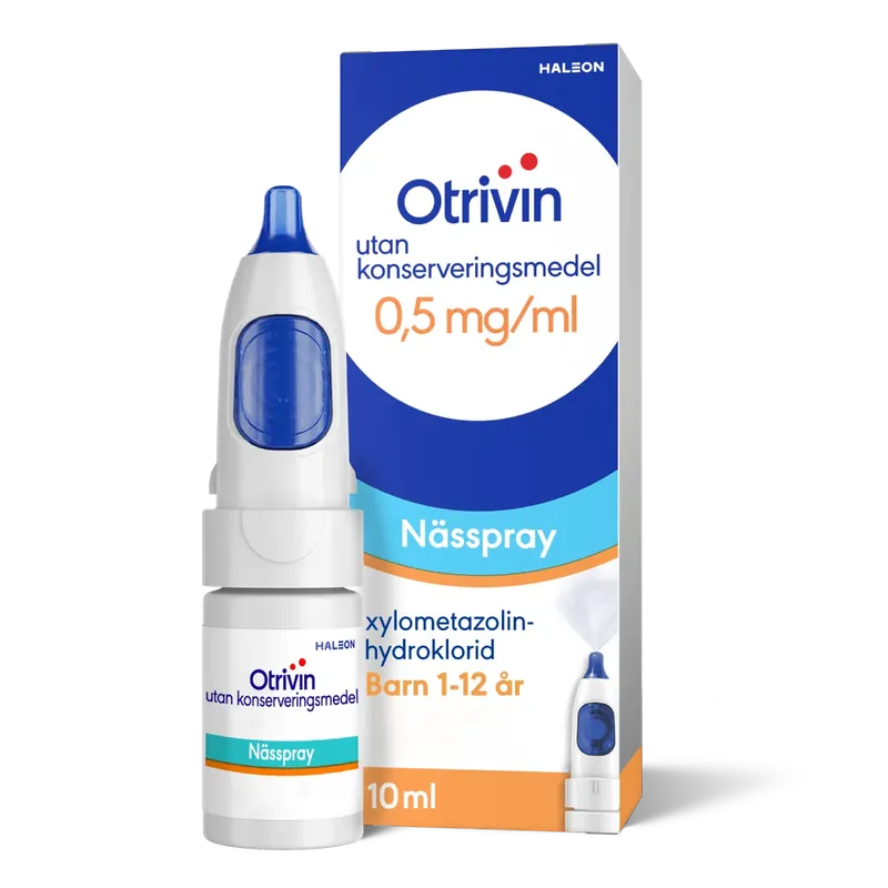 Beställ idag Otrivin utan konserveringsmedel, nässpray, lösning 0,5 mg/ml, 10 ml