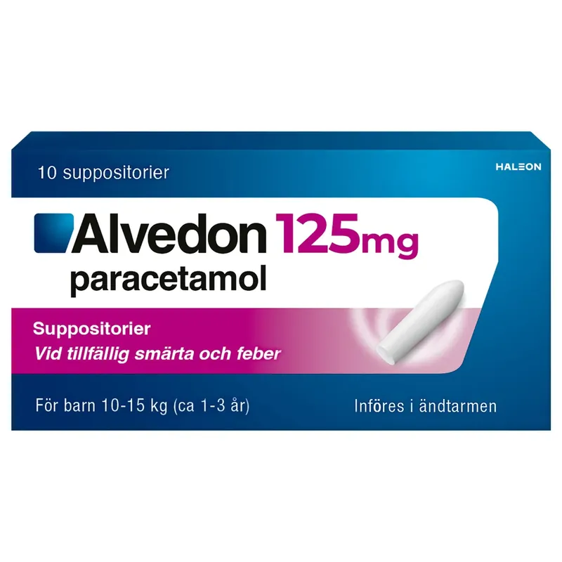 Handla nu Alvedon, suppositorium 125 mg, 10 styck