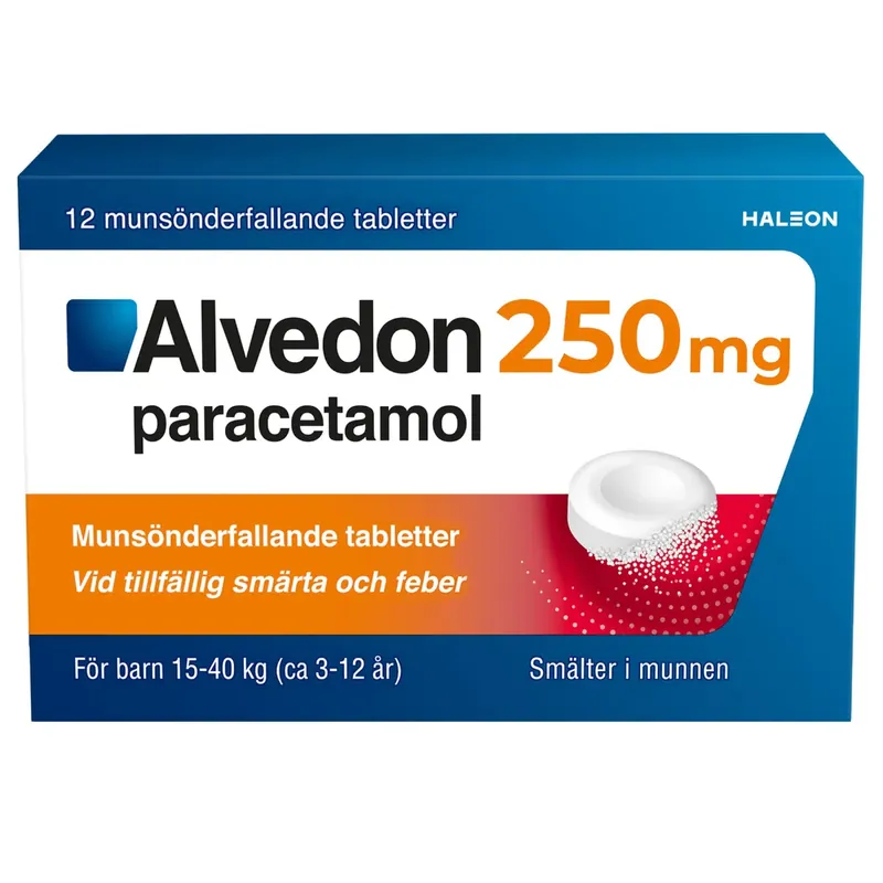 Endast denna vecka Alvedon, munsönderfallande tablett 250 mg, 12 styck