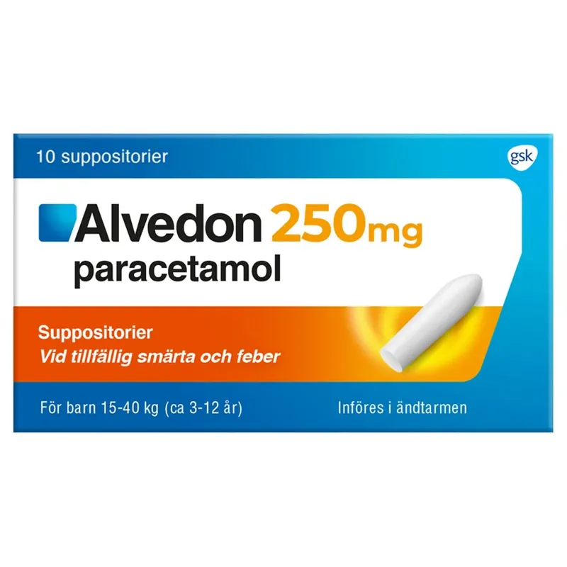 Alvedon, suppositorium 250 mg, 10 styck prisnedsättning